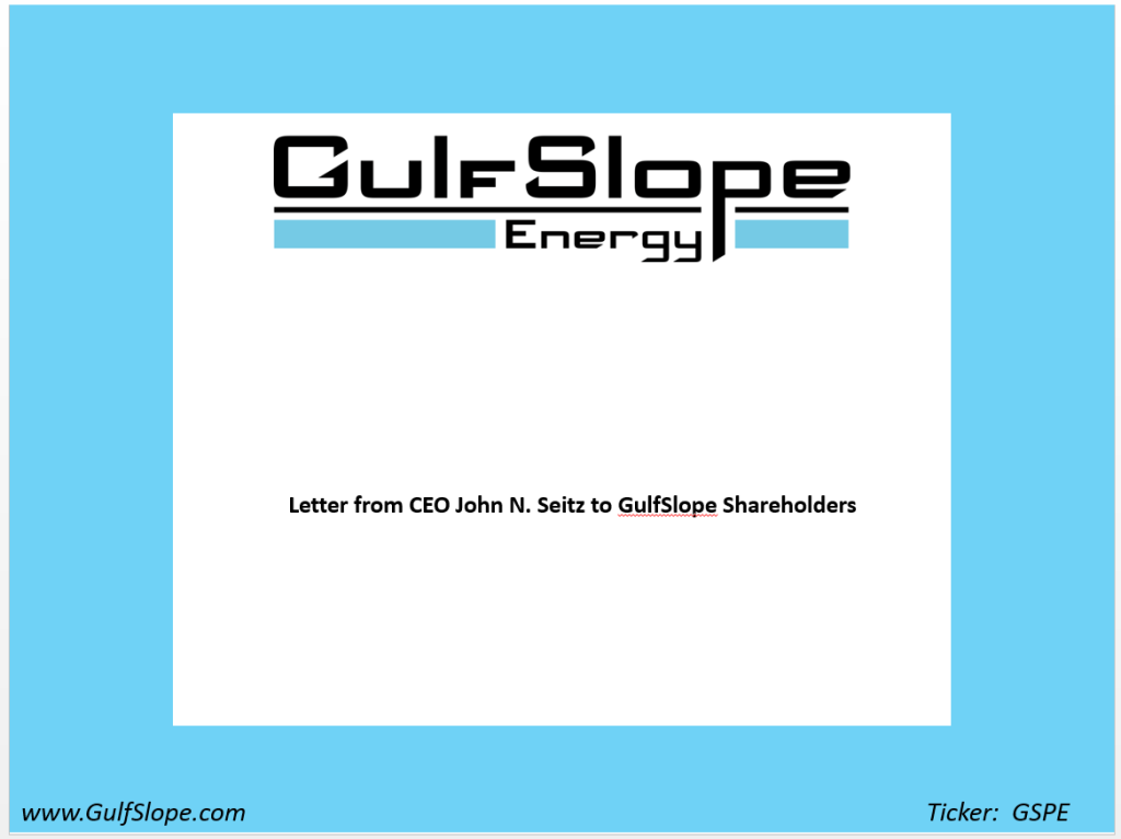 Letter to Gulfslope Shareholders_Front